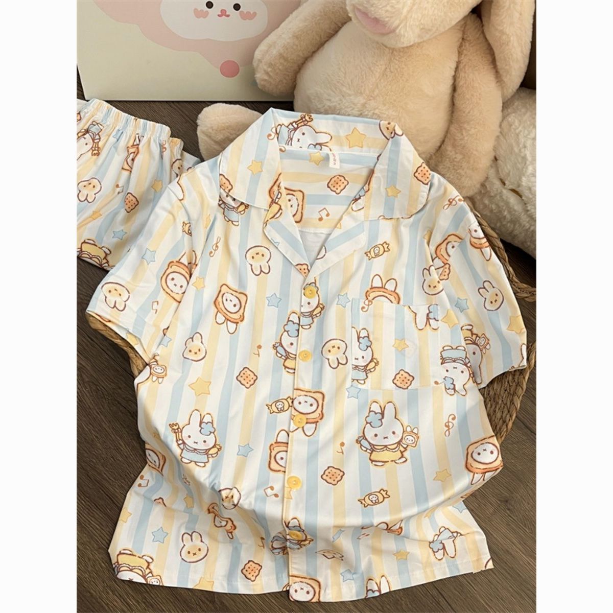 Summer Away Clothing - Lisanslı Miffy Kawaii Karikatür Kurabiye Baskı