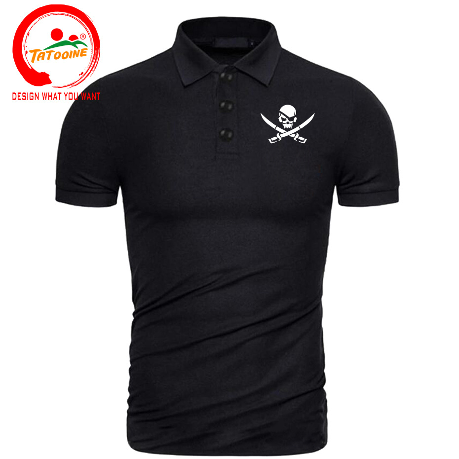 Summer Clothing Logo - Korsan kafatası Logo baskı Polo GÖMLEK