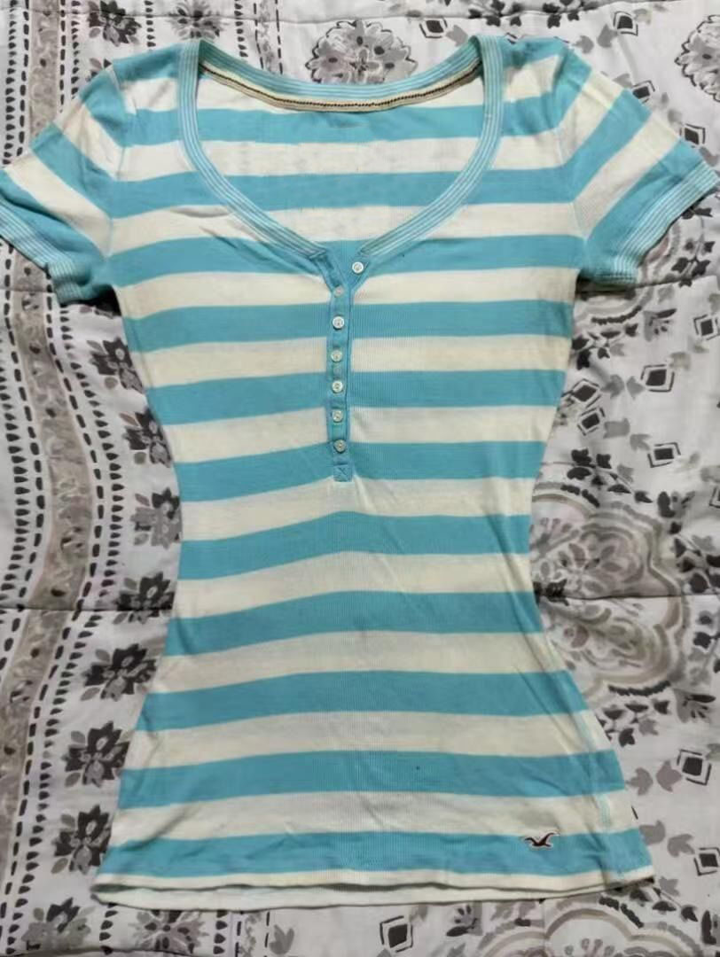 Summer Grunge Clothing - Stripe Mavi Estetik 2000'ler Sokak Modası