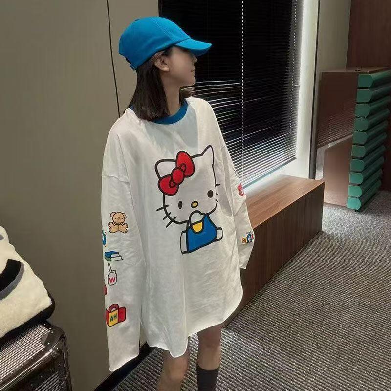 Uzun kollu Hello Kitty yaz yen - Summer Clothing Tops incelemesi ve fiyatı
