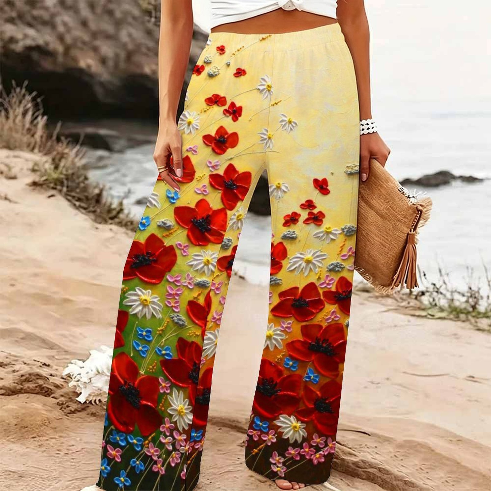 Kadın Yazlık Plaj Geniş Paça P - Palazzo Pant Wide incelemesi ve fiyatı