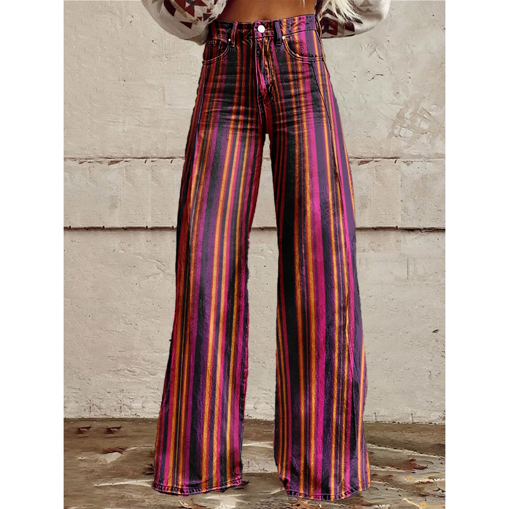 Kadınlar İçin Retro Çizgili İs - Palazzo Pant Wide incelemesi ve fiyatı