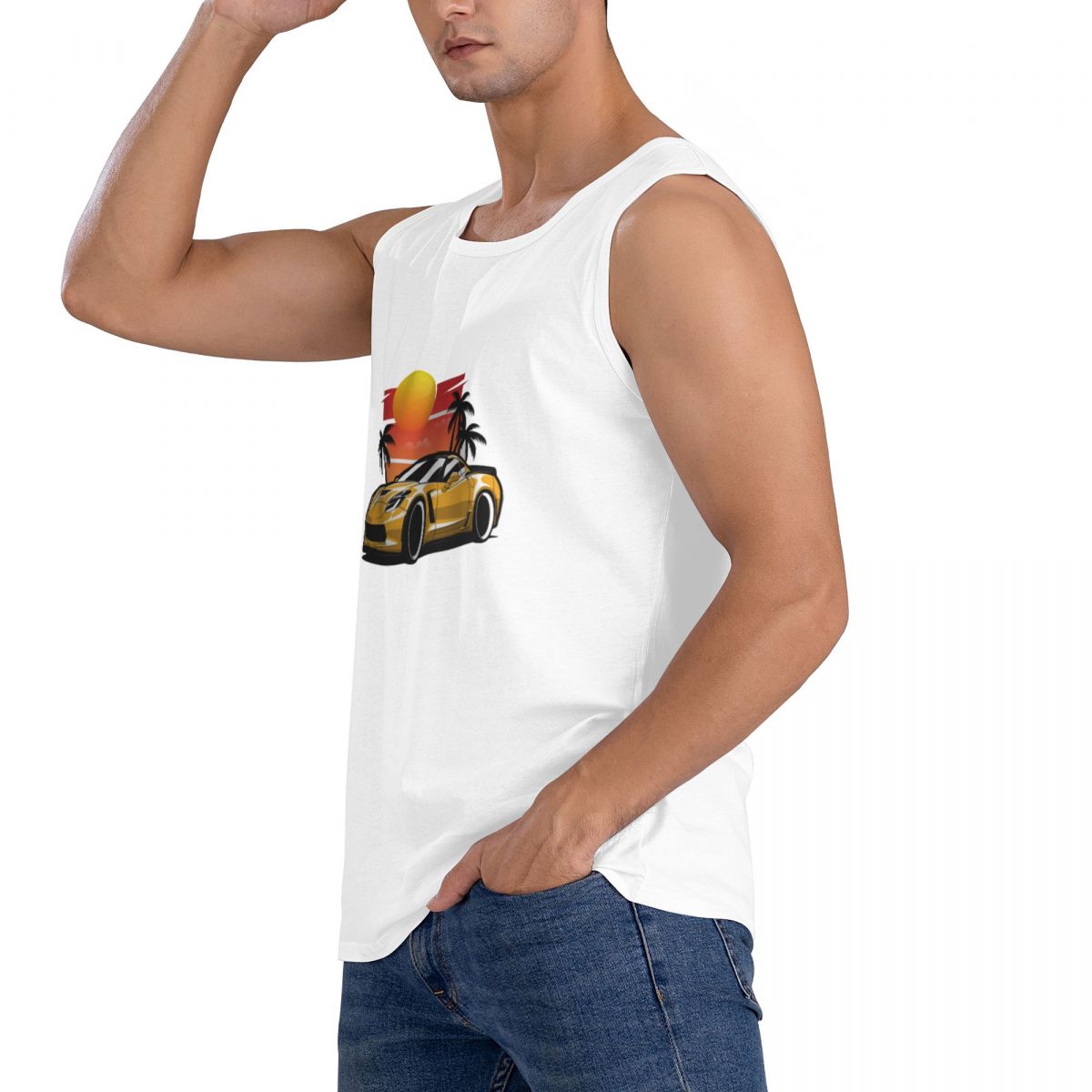 % 100% Pamuk Sarı Corvette Z06 - Yellow Summer Clothing incelemesi ve fiyatı