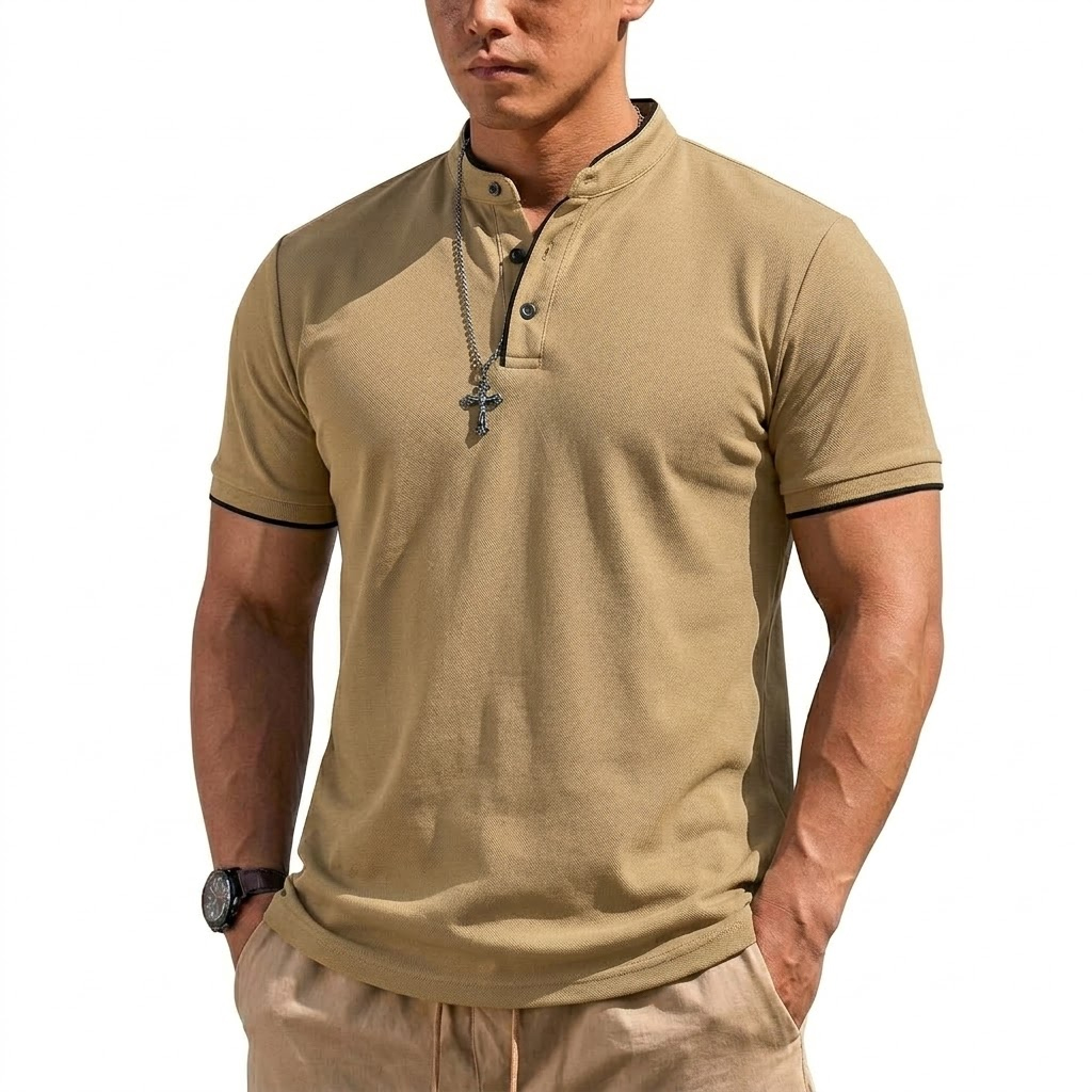 Yazlık Kısa Kollu Henley Gömle - Summer Gym Clothing incelemesi ve fiyatı