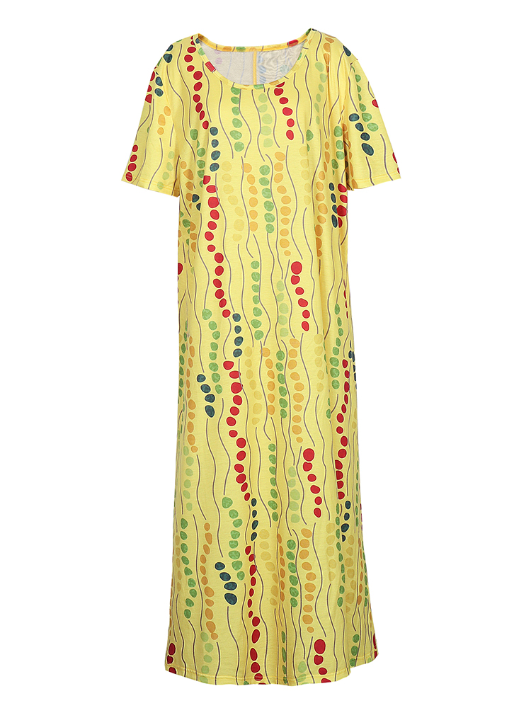 Büyük Beden Sarı Baskılı Midi  - Yellow Summer Clothing incelemesi ve fiyatı