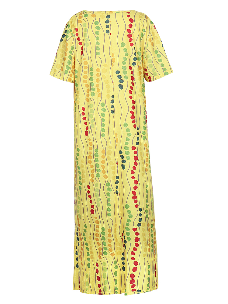 Büyük Beden Sarı Baskılı Midi  - Yellow Summer Clothing incelemesi ve fiyatı